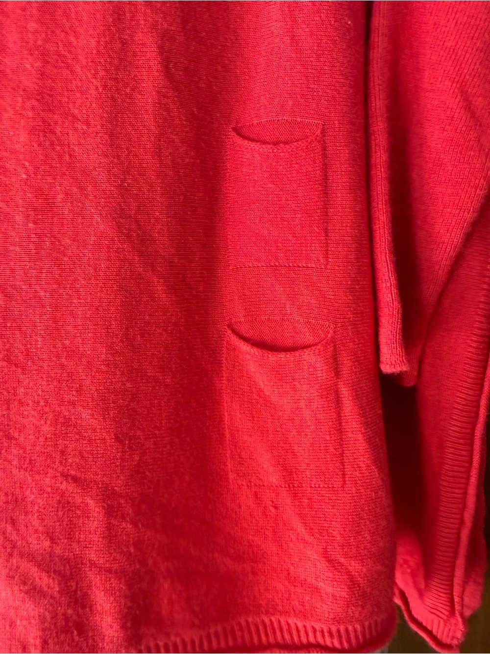 Women’s Red Mersea Catalina Sweater with Front Pocket Detail One Size - Picture 3 of 8